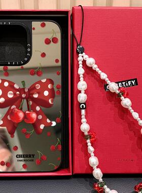 C家磁吸MagSafe镜面樱桃波点蝴蝶结适用iphone17/16pro手机壳15promax苹果14plus日韩ins网红13甜酷少女12/11