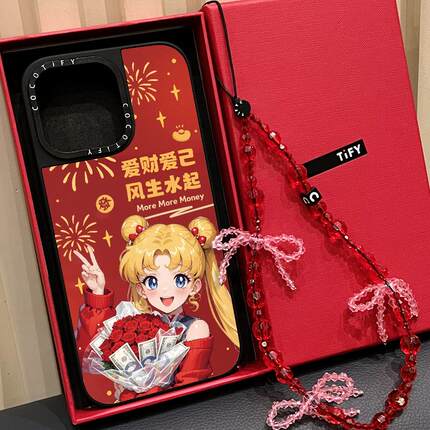 C家红色美少女水冰月适用苹果17/16promax手机壳iphone15pro磁吸MagSafe网红14plus甜酷少女13新款12网红11