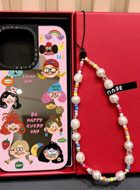 C家磁吸MagSafe镜面环绕多巴胺少女头像适用苹果16promax手机壳iphone15pro韩国插画14plus艺术网红17PRO