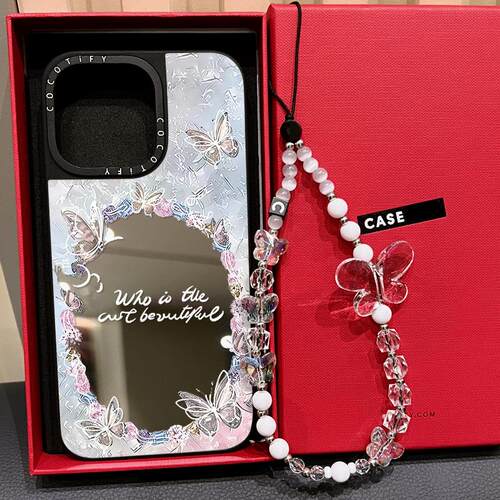 C家镜面MagSafe磁吸ins幻彩蝴蝶适用苹果16promax17手机壳iphone15保护套14pro甜美少女13小众plus时尚软