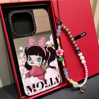 C家莫莉MOLLY花朵适用苹果16promax手机壳iphone15pro17PRO磁吸MagSafe镜面14plus甜酷少女13春夏新款12