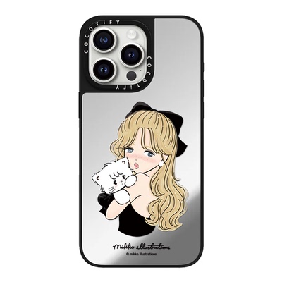 C家Mikko小猫咪女孩适用iphone15promax手机壳14pro17PRO苹果13镜面MagSafe磁吸16/12保护套17甜酷少女风新