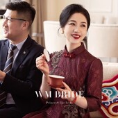 高端年轻喜婆婆装 妈妈婚宴礼服2024新款 改良旗袍连衣裙 卿梦