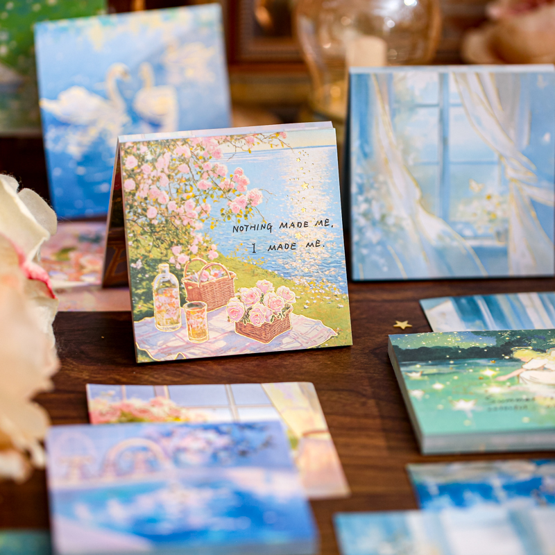 浪漫画中银河全烫金三享装便签本