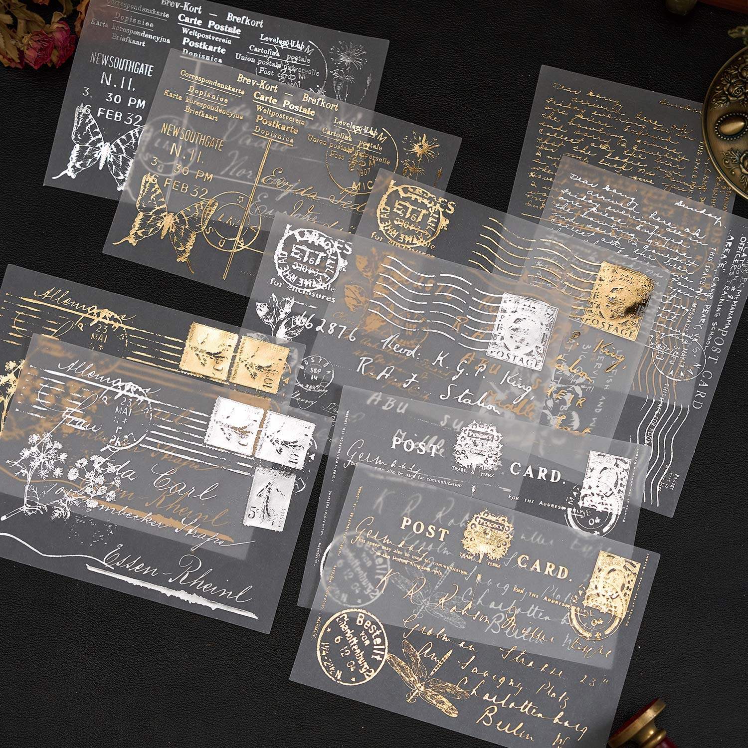 璀璨流光硫酸纸素材包 复古烫金手帐DIY做旧背景打底装饰便签本,文具电教/文化用品/商务用品,便签本/便条纸/N次贴,淘宝优惠券,粉丝福利购,淘宝优惠卷