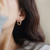 耳圈2024新款 柚卡 扭曲法式 独特耳环圈圈夸张耳饰高级感方圆脸