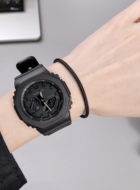 卡西欧G-SHOCK系列电子运动手表男女GA-2100-1A/4A农家橡树八角形