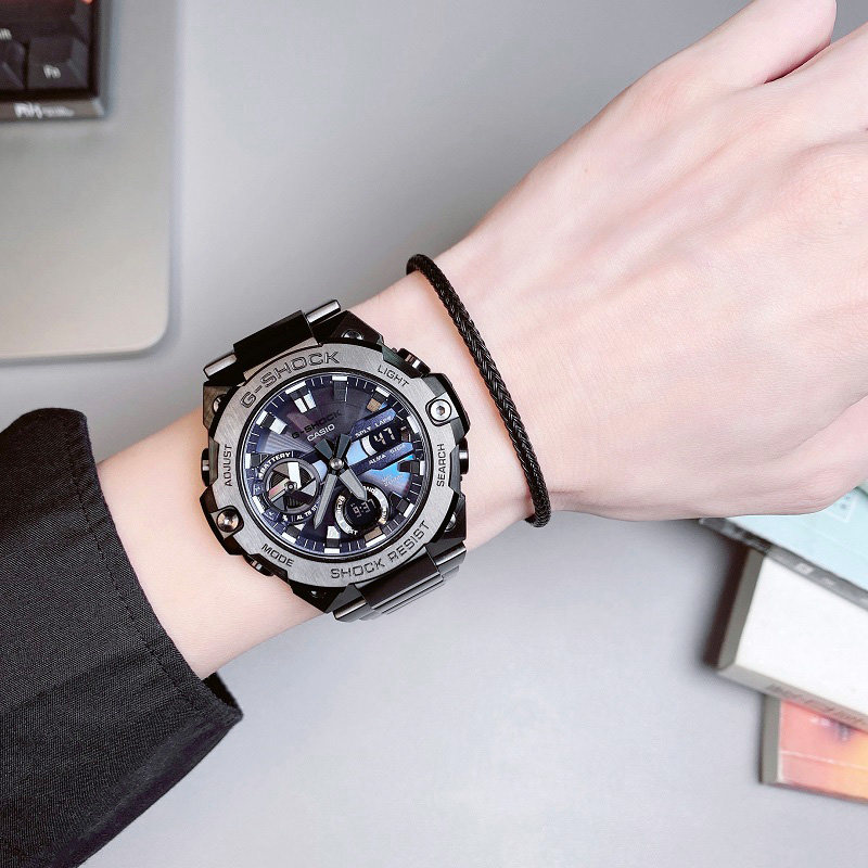 卡西欧g-steel蓝牙钢铁之心运动防水王一博手表男gst-b400bd-1a2