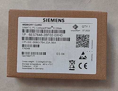 西门子CF卡6ES7648-2BF02-0XH0，8GB，全新原装正品，质保一年。