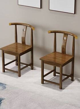 实木椅子仿古中式橡胶木茶椅餐椅木简约小椅子靠背茶椅包邮整装