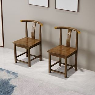 实木椅子仿古中式橡胶木茶椅餐椅木简约小椅子靠背茶椅包邮整装