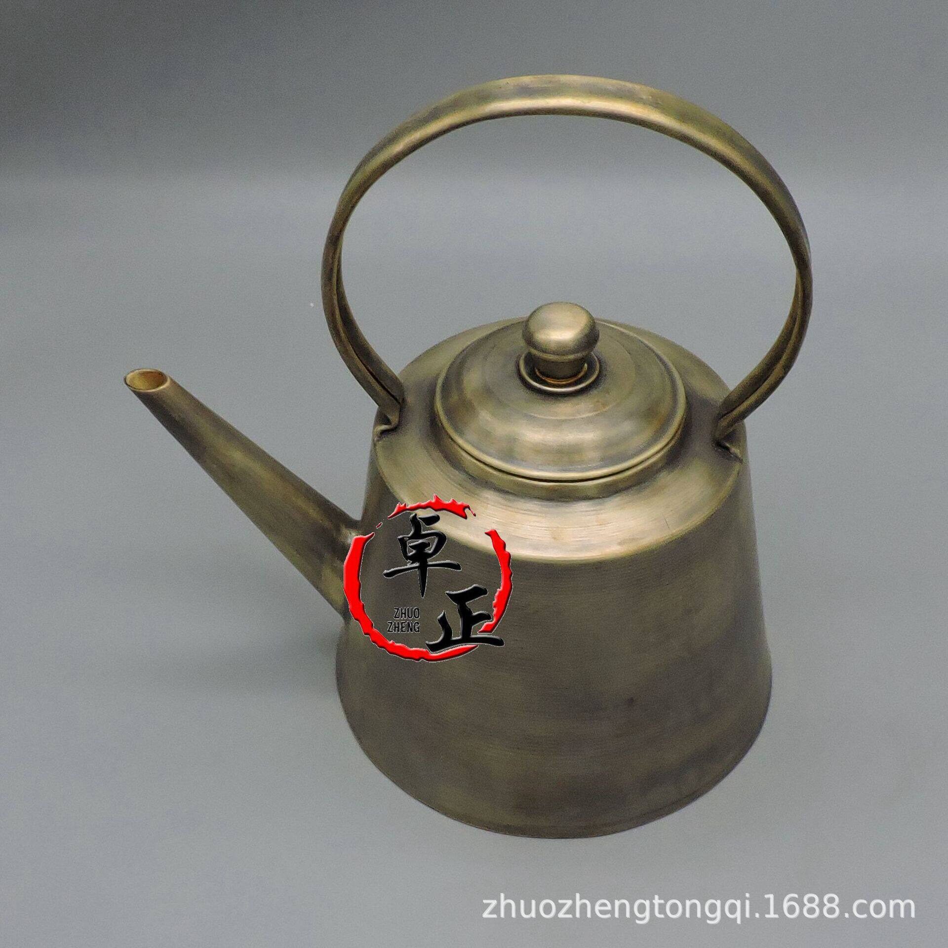 铜火锅纯黄铜复古壶加厚木炭火锅涮肉家用老式铜锅