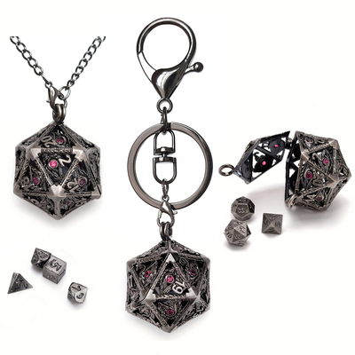 宝石coc跑团骰子迷你金属骰子挂件项链dnd多面骰博德之门骰子色子