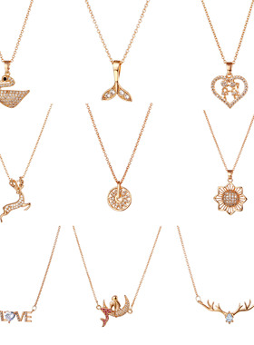 女士项链锁骨链细链玫瑰金小熊卫衣现货生日礼物送女友情人金色2