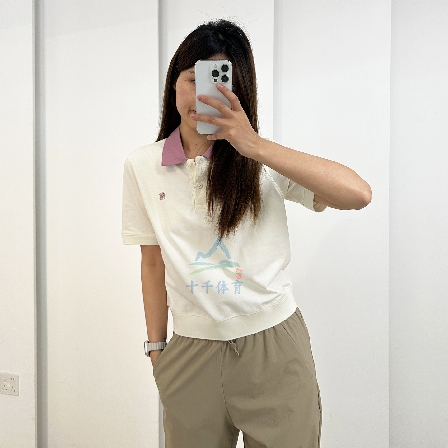 26新款MLB短袖女子NY小标POLO衫翻领防晒休闲运动T恤3FPQB0163