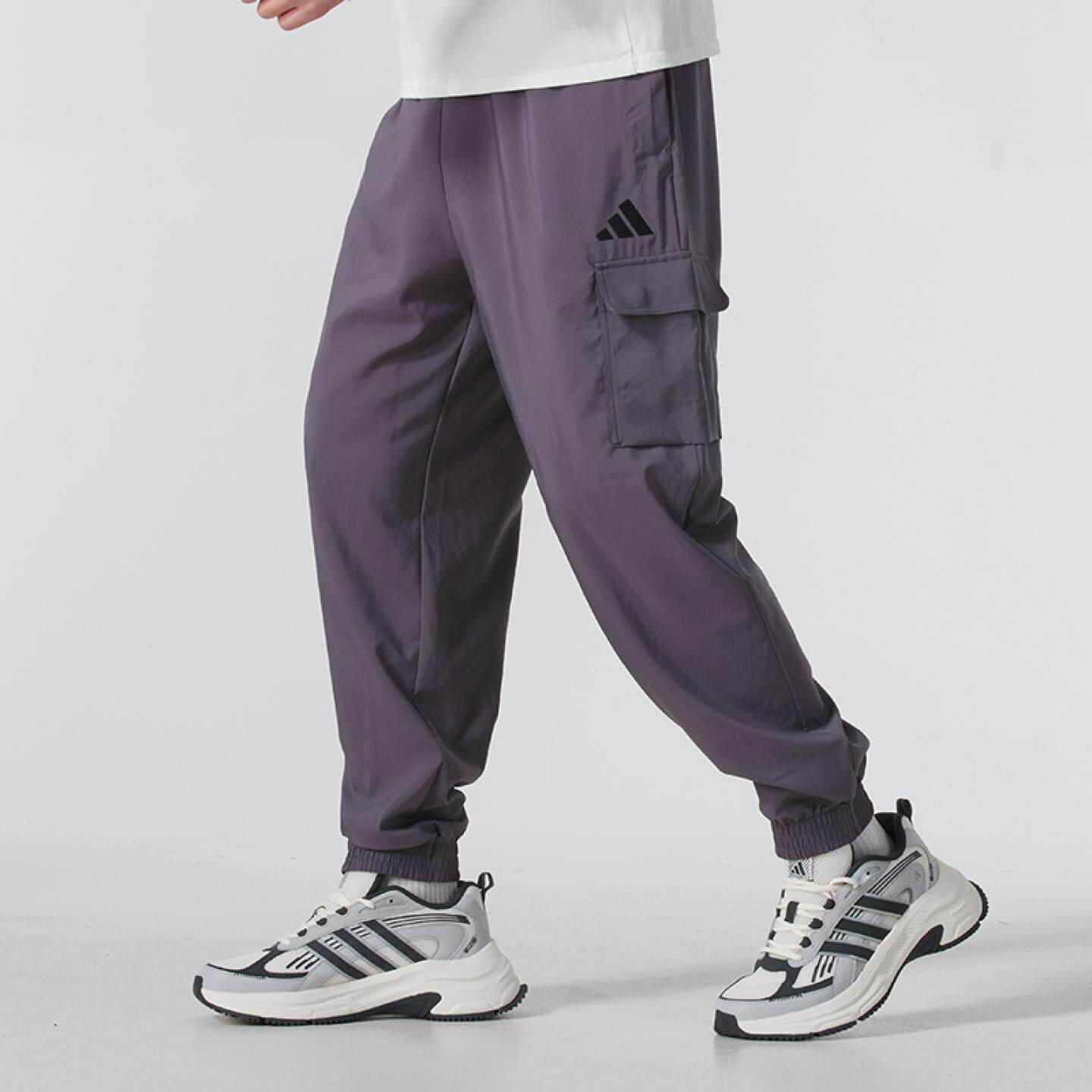 Adidas阿迪达斯男子25秋冬运动休闲梭织透气工装束脚长裤JD1822