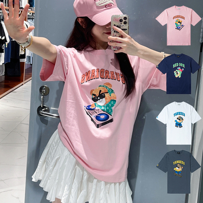 MLB男女新款皱眉熊印花短袖T恤