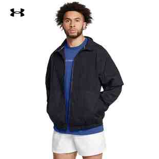 UA安德玛运动外套男子Crinkle 百搭夹克1386605 Woven梭织休闲时尚
