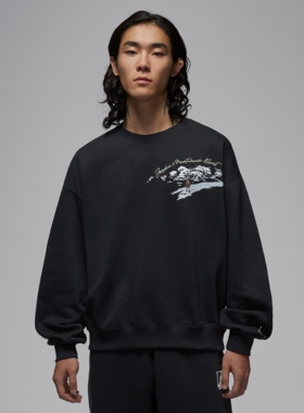 25冬季新款JORDAN耐克乔丹男子针织圆领卫衣拼接舒适运动衫IM6318