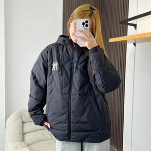 25冬季 MLB羽绒服男女NY刺绣菱格连帽运动棉羽外套3ADJB2756 新款