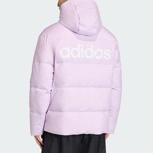 Adidas阿迪达斯新款 印花保暖连帽运动羽绒服外套KS6485 LINEAR男士