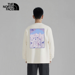 TheNorthFace北面卫衣男户外新款UE印花休闲纯棉透气长袖T恤8E26