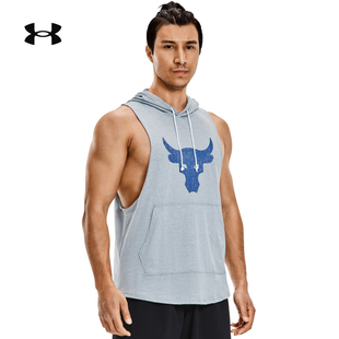 UA安德玛背心男Project T恤1376939 Rock强森连帽训练健身运动无袖