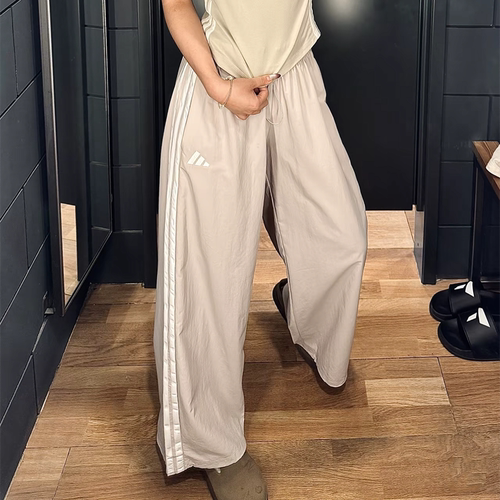 阿迪达斯三条纹直筒裤女梭织长裤