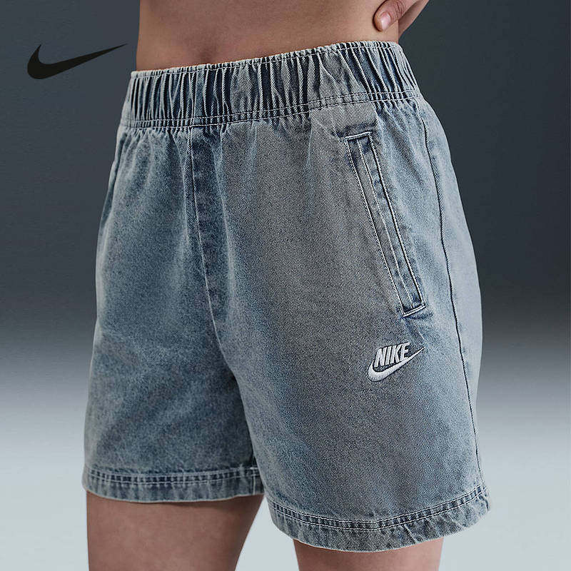 25夏季新款Nike耐克SPORTSWEAR女子运动休闲透气牛仔布短裤IF0624