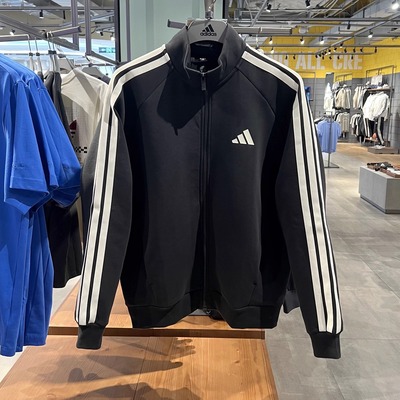 阿迪达斯男外套针织立领运动夹克