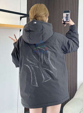 25冬季新款MLB羽绒服男女NY大标防泼水连帽保暖棉羽外套3ADJB2556