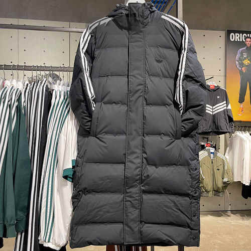 阿迪达斯长款保暖羽绒服男外套