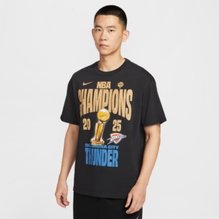 Nike耐克俄克拉荷马城雷霆队NBA男子冠军球队纯棉T恤IR5593 25新款