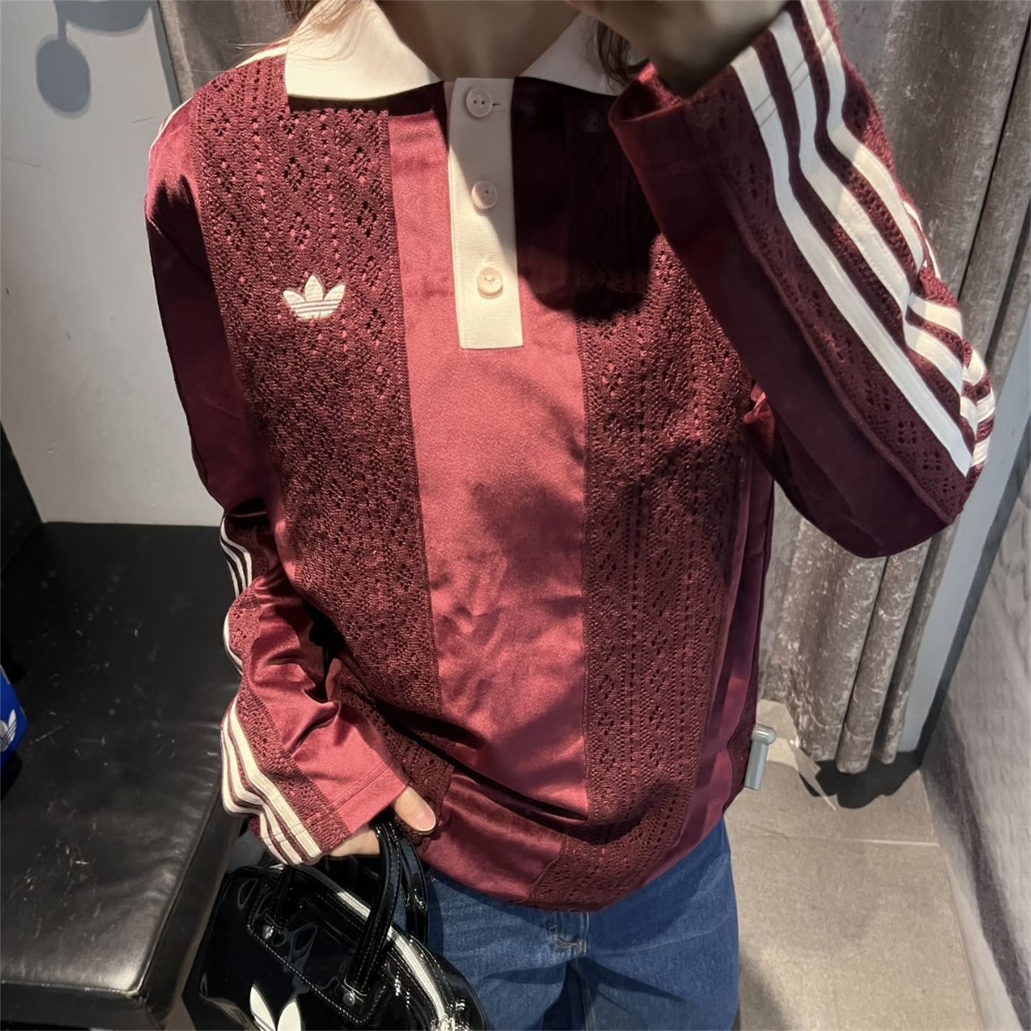 阿迪达斯三叶草女子POLO衫长袖