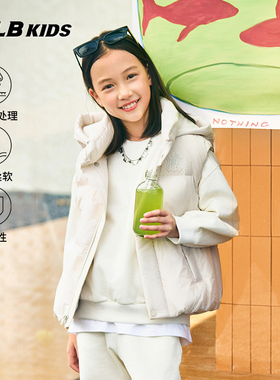 MLB儿童羽绒服24秋冬新款NY小标男女童连帽羽绒马甲背心7ADVB0146