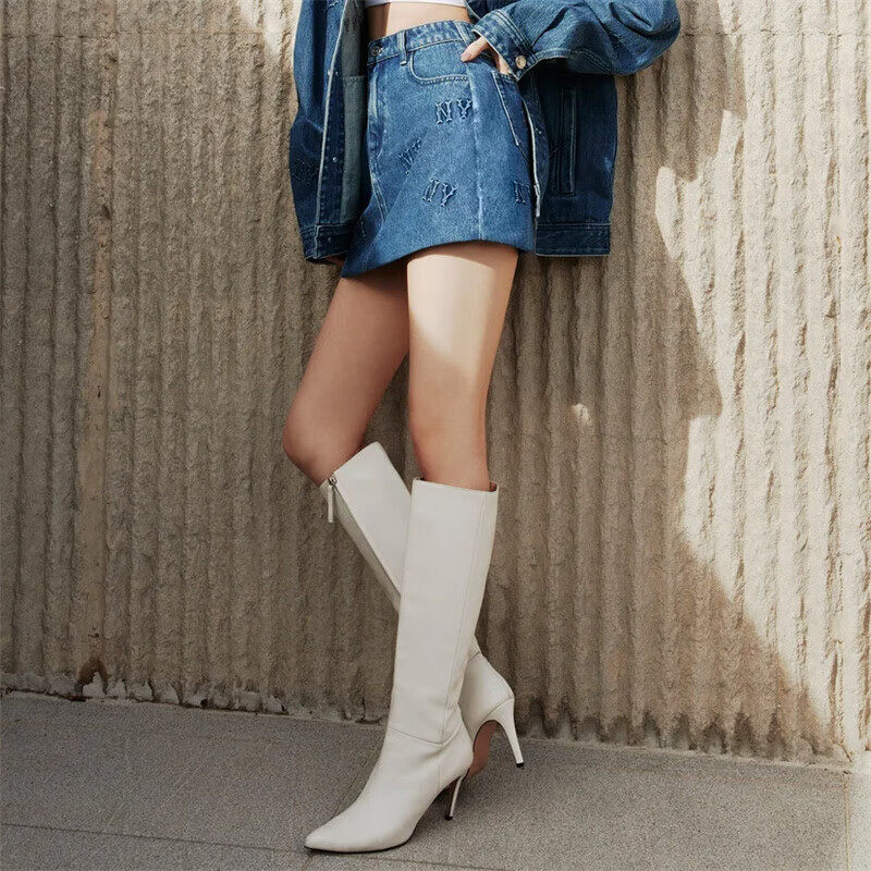 MLB运动半身裙NY复古老花牛仔裙