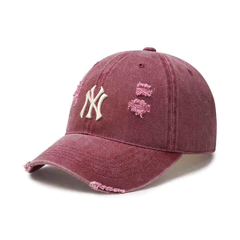 MLB男女NY水洗磨破做旧棒球帽