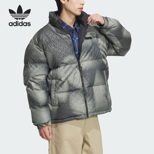 阿迪达斯三叶草双面穿保暖羽绒服