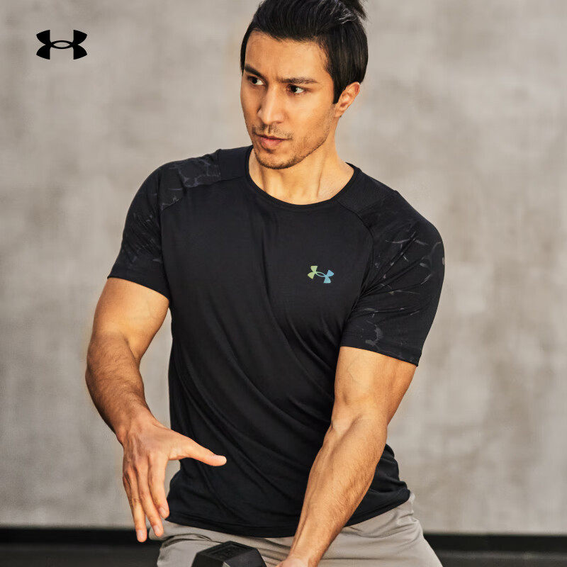 UA安德玛短袖男Rush2024夏季新款健身运动服跑步训练T恤1376790