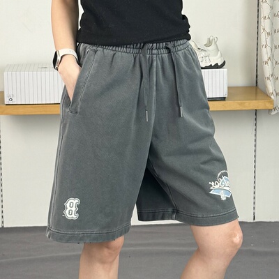 MLB短裤男女复古字母印花运动裤
