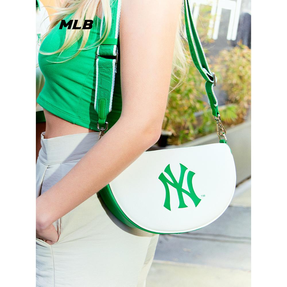 MLB男女斜挎包NY印花月牙腋下包