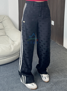 25新款adidas阿迪达斯三叶草女子梭织三条纹运动裤KF4939/KF4940