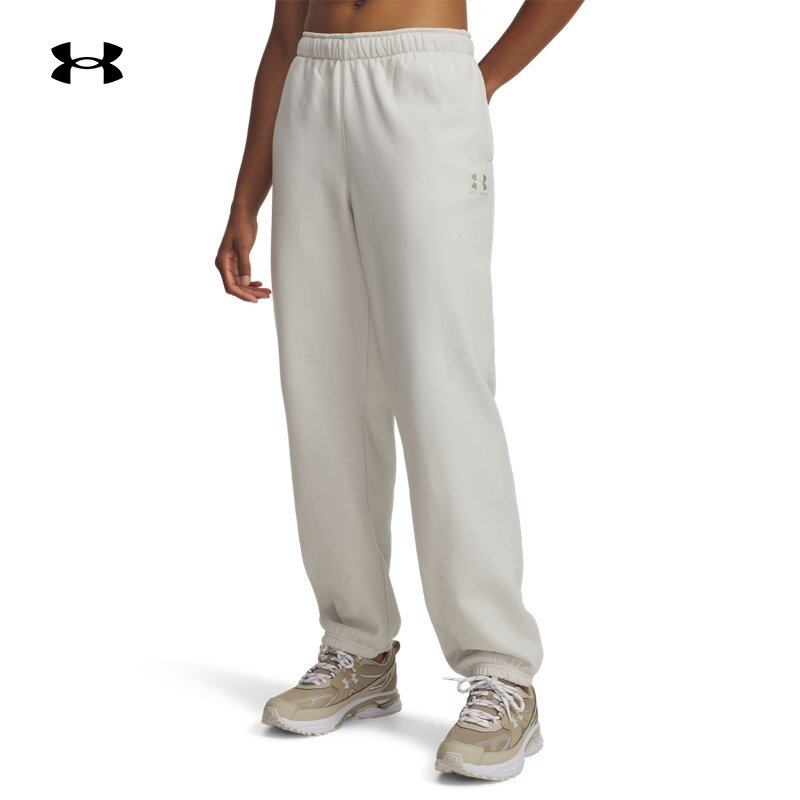 安德玛UA女抓绒束脚运动休闲长裤