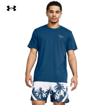 安德玛UA男刺绣篮球运动短袖T恤