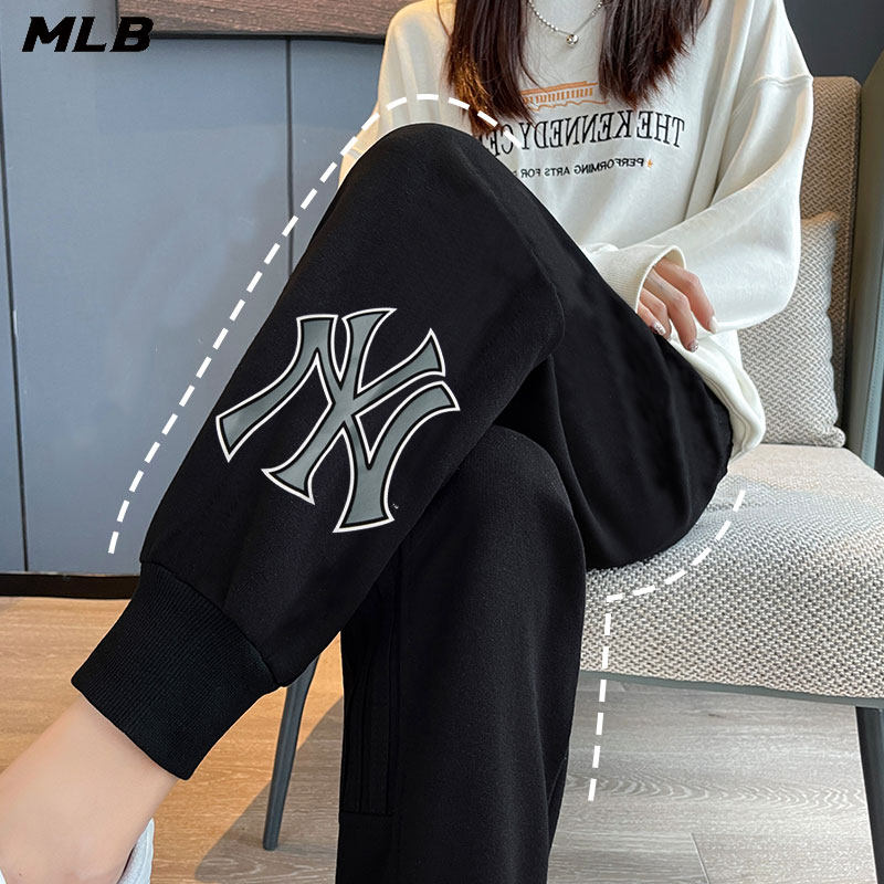 MLB运动裤男女同款小脚针织长裤宽松休闲时尚潮流卫裤3APTB0331