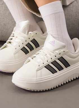 25秋季新款阿迪达斯女GRAND COURT PLATFORM低帮厚底运动鞋JS1832