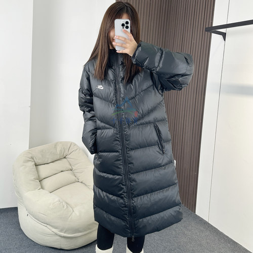 耐克男子长款连帽保暖运动羽绒服