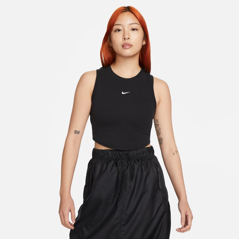 Nike耐克紧身无袖刺绣短款背心