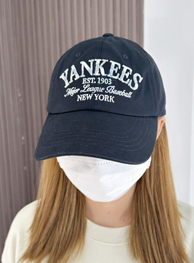 25新款MLB棒球帽男女学院风字母刺绣软顶运动帽鸭舌帽3ACPV235N