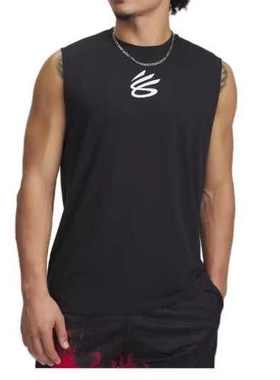 安德玛UA篮球背心男子2025新款库里Curry速干运动无袖T恤1390352